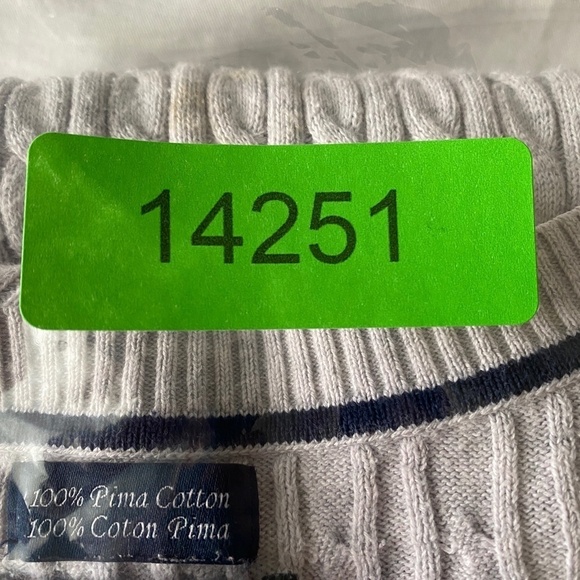 Tommy Hilfiger Women's Light Gray Cable Knit Long Sleeve Sweater Size Large - Picture 11 of 11